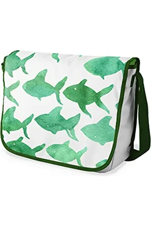 Bonamaison Digitally Printed Messenger School Bag with Khaki Strap for Students, Cross Body Bag, Courier Bag, Shoulder Bag for School, Back to School, Size: 29x36 Cm