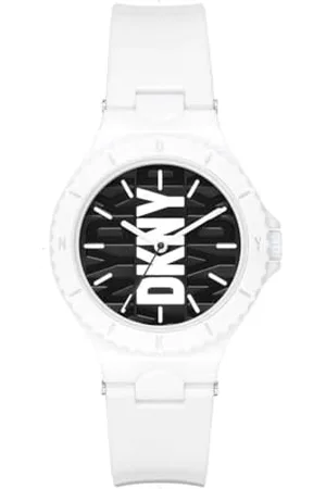 DKNY Watch for Women Chambers, Quartz Three Hand movement, 36MM White Nylon case with a Polyurethane strap, NY6657