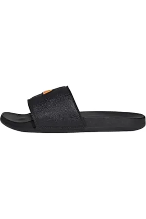 adidas Adilette Comfort Slides, Core Black/Core Black/Crew Orange, 6 UK