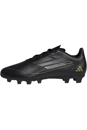 adidas Unisex F50 Club Football Boots Flexible Ground Firm Shoes, Core Black/Iron Metallic/Gold, 13 UK