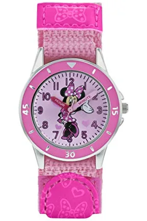 Minnie Mouse Girls Analogue Classic Quartz Watch with Textile Strap MN5106