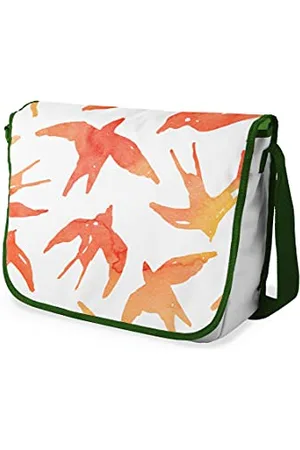 Bonamaison Digitally Printed Messenger School Bag with Khaki Strap for Students, Cross Body Bag, Courier Bag, Shoulder Bag for School, Back to School, Size: 29x36 Cm