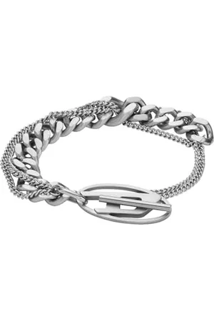 Diesel Unisex Oval D Logo Stainless Steel Bracelet, DX1550040