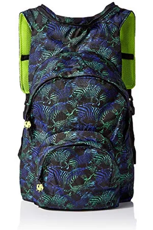 Morikukko Unisex-Adult Hooded Backpack Kool Zebra Neon Yellow Backpack