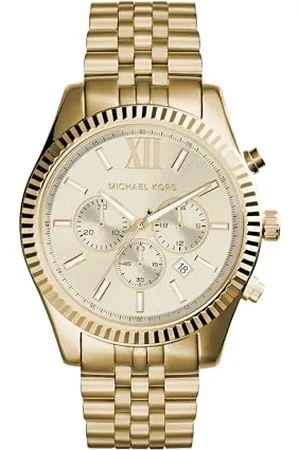 Michael Kors Lexington Chronograph Quartz Watch with Gold tonestainless Steel Strap for Men MK8281