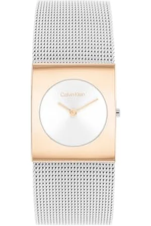 Calvin Klein Analogue Quartz Watch for Women CK Pulse Collection with Stainless Steel mesh Bracelet