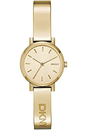 DKNY Watch for Women Soho, Three Hand movement, 24mm Gold Stainless Steel case with a Stainless Steel strap, NY2307