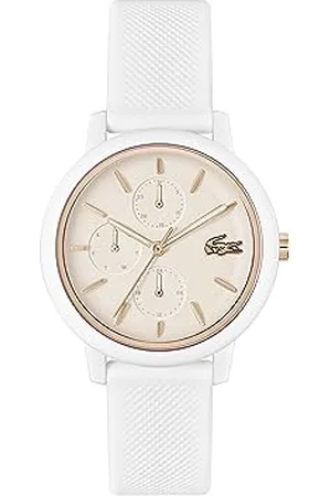 Lacoste Analogue Multifunction Quartz Watch for Women .12.12 Multi Collection with White Silicone Bracelet - 2001326