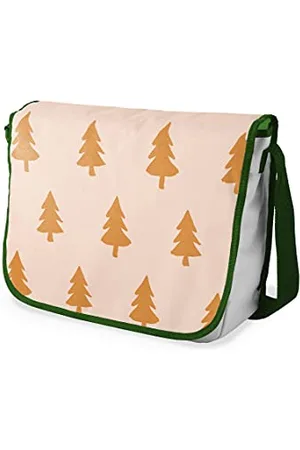 Bonamaison Digitally Printed Messenger School Bag with Khaki Strap for Students, Cross Body Bag, Courier Bag, Shoulder Bag for School, Back to School, Size: 29x36 Cm