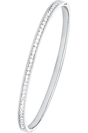 QS by s.Oliver Bangle stainless steel woman bracelet, with crystal, 6.2 cm, , comes in jewelry gift box
