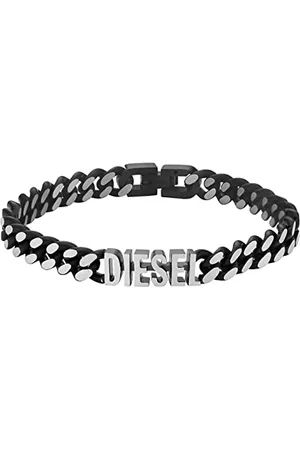 Diesel Bracelet for Men Steel, Length: 208MM, Width: 7.8MM Silver Stainless Steel Bracelet, DX1386040