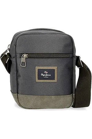 Pepe Jeans Harry Shoulder Bag Gray 15x19.5x6 cm Polyester with Synthetic Leather details
