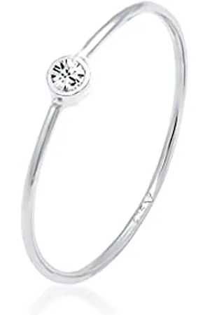 Elli Ring Ladies Solitaire with Crystal in 925 Sterling Silver