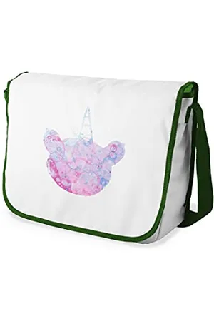 Bonamaison Digitally Printed Messenger School Bag with Khaki Strap for Students, Cross Body Bag, Courier Bag, Shoulder Bag for School, Back to School, Size: 29x36 Cm