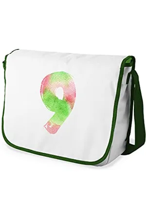 Bonamaison Digitally Printed Messenger School Bag with Khaki Strap for Students, Cross Body Bag, Courier Bag, Shoulder Bag for School, Back to School, Size: 29x36 cm