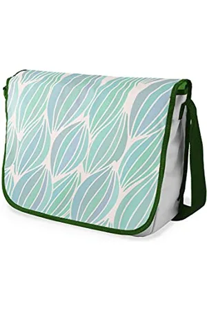 Bonamaison Digitally Printed Messenger School Bag with Khaki Strap for Students, Cross Body Bag, Courier Bag, Shoulder Bag for School, Back to School, Size: 29x36 cm