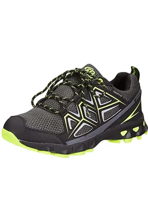 BRUTTING Unisex Power Cross Country Running Shoe, Schwarz/grau/Lemon, 10 UK