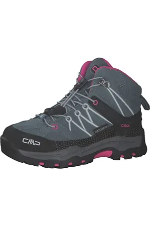 CMP Kids Rigel MID Trekking Shoes WP, Mineral Green-Purple Fluo, 2.5 UK