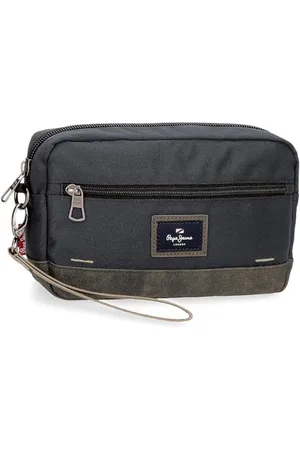 Pepe Jeans Harry Gray Handbag 24.5x15x6 cm Polyester with Synthetic Leather details