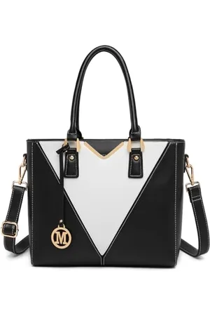 MISS LULÙ Ladies’ Chic Top-handle Bag - Luxury Tote Minimalist Design - Fashion Crossbody Bag with Colour Blocking - Versatile for Business and Casual Use