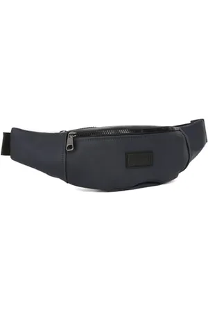 Hexagona Asphalte, Men’s Paris Bum Bag Asphalte Collection Blue in Synthetic 1 Adjustable Waist Strap Men