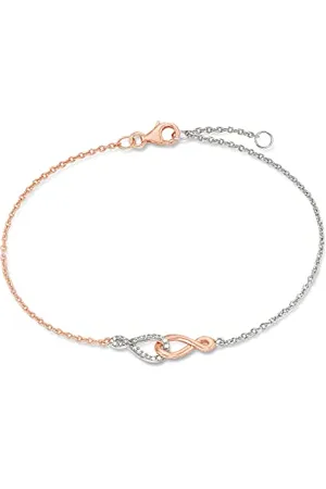 Amor Bracelet 925 Sterling silver woman bracelet, with zirconia synth, 19+2 cm, bicolor, Infinity, comes in jewelry gift box