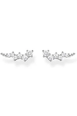 Thomas Sabo Women Earrings Ear Climber White Stones 925 Sterling Silver H2157-051-14