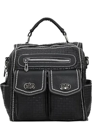 Faina Women High Quality Leather Versatile Casual Multifunctional Square Backpack Large Capacity , , standard size, Fashion