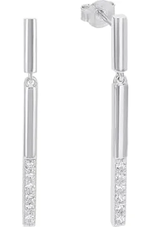 QS by s.Oliver Stud earrings 925 sterling ladies earrings, with cubic zirconia synth, 3.7 cm, , Comes in jewelry gift box, 2031441