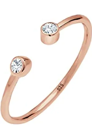 Elli Ring Ladies Solitaire Statement with crystals in 925 sterling silver