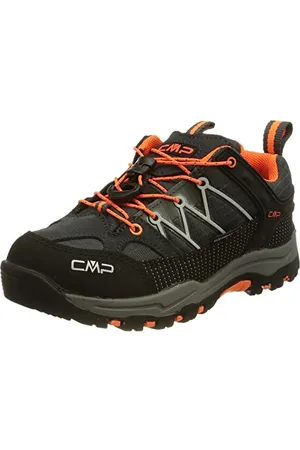 CMP Rigel Low Trekking Shoes Kids WP, Anthracite Flash Orange, 6 UK
