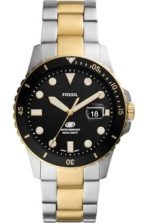 Fossil Watch for Women Blue, Quartz Movement, 42 mm Silver Stainless Steel Case with a Stainless Steel Strap, FS5951