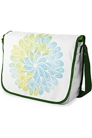 Bonamaison Digitally Printed Messenger School Bag with Khaki Strap for Students, Cross Body Bag, Courier Bag, Shoulder Bag for School, Back to School, Size: 29x36 Cm