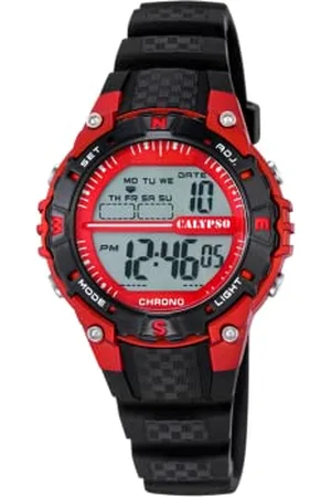Calypso Unisex Digital Watch with LCD Dial Digital Display and Black Plastic Strap K5684/6
