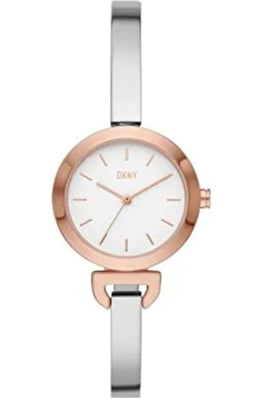 DKNY Watch for Women, Three Hand movement, 28mm Rose Gold Alloy case with a Stainless Steel Bangle strap, NY6633