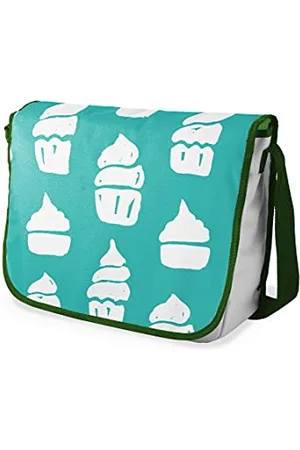 Bonamaison Digitally Printed Messenger School Bag with Khaki Strap for Students, Cross Body Bag, Courier Bag, Shoulder Bag for School, Back to School, Size: 29x36 cm