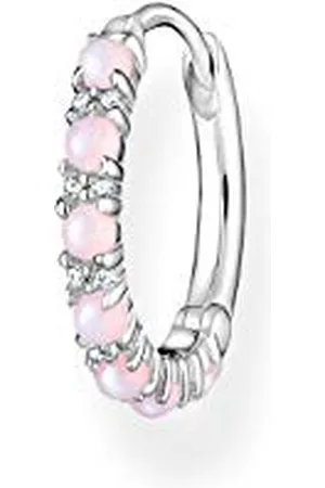 Thomas Sabo Women Single Hoop Earring Pink Stones 925 Sterling Silver CR664-166-7