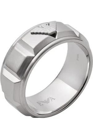 Emporio Armani Ring for Men Sentimental, Length: 25mm, Height: 9.5mm, Width: 25mm Stainless Steel Ring, EGS2908040