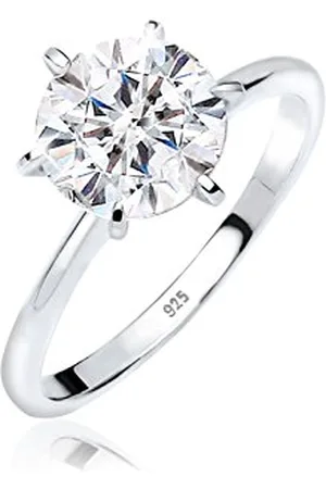 Elli Ring Ladies Engagement with Crystals in 925 Sterling Silver
