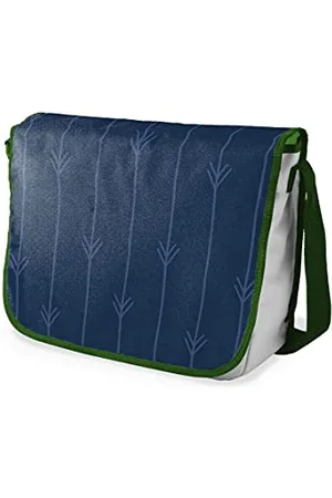 Bonamaison Digitally Printed Messenger School Bag with Khaki Strap for Students, Cross Body Bag, Courier Bag, Shoulder Bag for School, Back to School, Size: 29x36 Cm