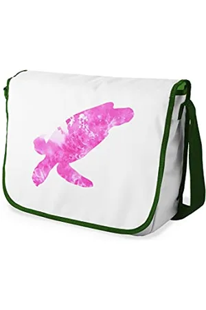 Bonamaison Digitally Printed Messenger School Bag with Khaki Strap for Students, Cross Body Bag, Courier Bag, Shoulder Bag for School, Back to School, Size: 29x36 cm