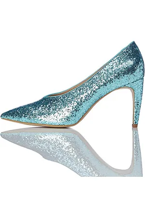 FIND Women’s Court Shoe with Glitter, Green (Aqua), 4 UK