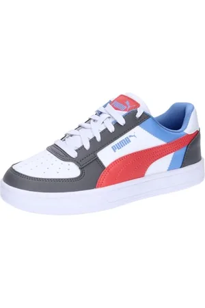 PUMA Unisex Youth Caven 2.0 Block Jr Sneakers, Cool Dark Gray-Blue Skies-Active Red, 5.5 UK