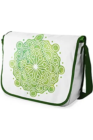 Bonamaison Digitally Printed Messenger School Bag with Khaki Strap for Students, Cross Body Bag, Courier Bag, Shoulder Bag for School, Back to School, Size: 29x36 Cm