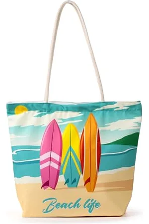 Puckator Beach Life Surf Canvas Beach Bag