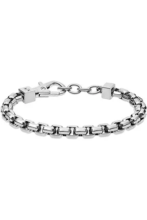 Armani Exchange Bracelet for Men , L 24mm x W 15.5mm x H 6.2mm Silver Stainless Steel Bracelet, AXG0045040