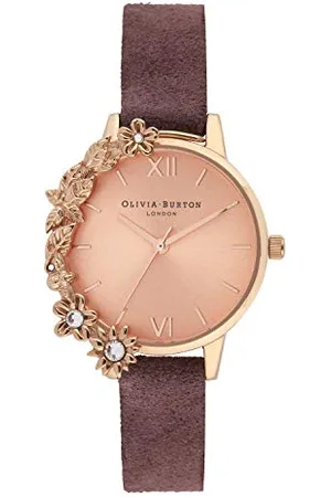 Olivia Burton Analogue Quartz Watch for Women with Bordeaux Leather Strap - OB16CB21