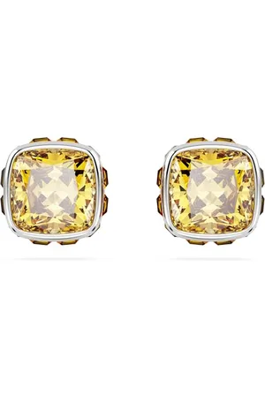 Swarovski Birthstone stud earrings, Square cut, November, , Rhodium plated