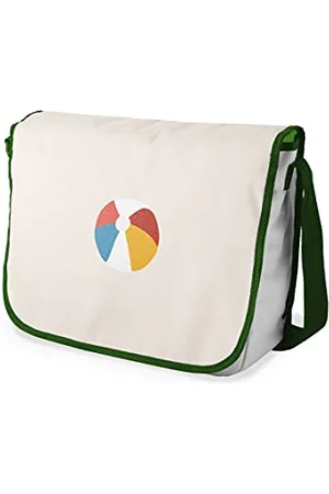 Bonamaison Digitally Printed Messenger School Bag with Khaki Strap for Students, Cross Body Bag, Courier Bag, Shoulder Bag for School, Back to School, Size: 29x36 Cm