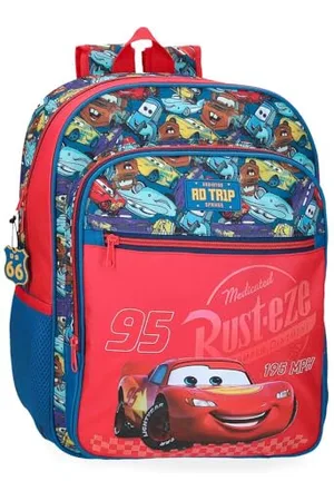 Disney Joumma Bags, Cars RD Trip, School Backpack, Made of Polyester, Wide Straps, Ergonomic and Padded, Lightweight and Practical to Offer Greater Comfort, Top Handle for Hanging., , Cars Backpack